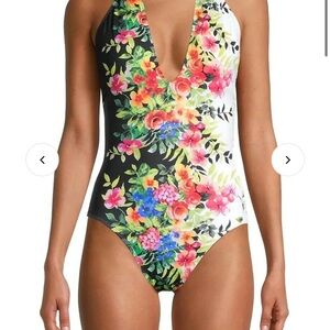 Johnny Was halter one piece swimsuit